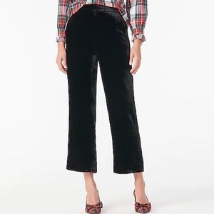 J CREW peyton pant in black velvet size 6